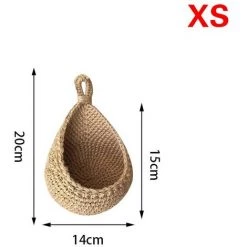 FUIENKO Panier De Fruits Et Légumes Mural Suspendu Tissé à La Main, Organisateur De Plantes, Conteneur De Décoration, Support Mural Pour Cuisine, Jardin, Stockage De Fleurs,06 -Petit rangement Soldes Magasin 68623791 5