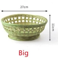 FUIENKO Panier De Rangement En Bambou Naturel, Fait à La Main, Pour Fruits, Légumes, Pain, Rotin, à La Vapeur, Vaisselle Domestique, Boîte De Rangement Pour Pain,Big