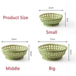 FUIENKO Panier De Rangement En Bambou Naturel, Fait à La Main, Pour Fruits, Légumes, Pain, Rotin, à La Vapeur, Vaisselle Domestique, Boîte De Rangement Pour Pain,Big -Petit rangement Soldes Magasin 68624394 4