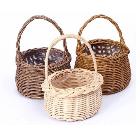 FUIENKO Panier à Fleurs Tissé En Rotin, Panier De Rangement Pour Fille, Fait à La Main, Pour Décor De Mariage à La Maison, Pour Plantes,01 4 FUIENKO Panier à Fleurs Tissé En Rotin, Panier De Rangement Pour Fille, Fait à La Main, Pour Décor De Mariage à La Maison, Pour Plantes,01 – Image 2