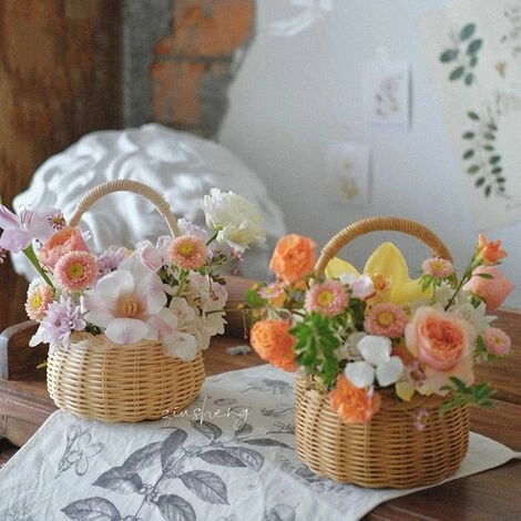 FUIENKO Panier à Fleurs Tissé En Rotin, Panier De Rangement Pour Fille, Fait à La Main, Pour Décor De Mariage à La Maison, Pour Plantes,01 5 FUIENKO Panier à Fleurs Tissé En Rotin, Panier De Rangement Pour Fille, Fait à La Main, Pour Décor De Mariage à La Maison, Pour Plantes,01 – Image 3
