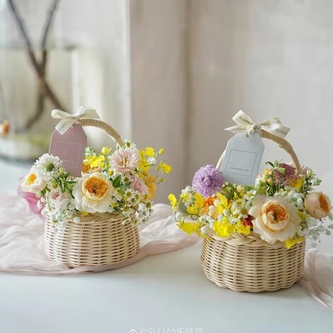FUIENKO Panier à Fleurs Tissé En Rotin, Panier De Rangement Pour Fille, Fait à La Main, Pour Décor De Mariage à La Maison, Pour Plantes,01 6 FUIENKO Panier à Fleurs Tissé En Rotin, Panier De Rangement Pour Fille, Fait à La Main, Pour Décor De Mariage à La Maison, Pour Plantes,01 – Image 4