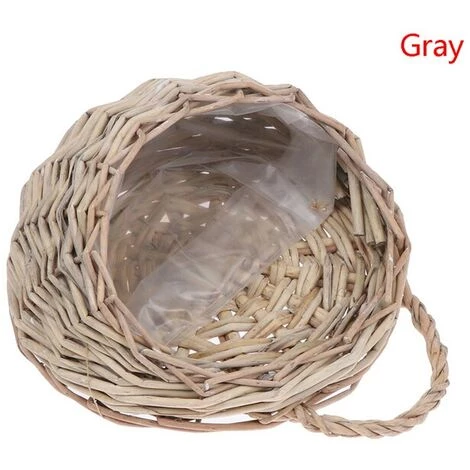 FUIENKO Panier à Fleurs En Osier Suspendu Au Mur, Support Pour Plantes De Jardin,Gray 3 FUIENKO Panier à Fleurs En Osier Suspendu Au Mur, Support Pour Plantes De Jardin,Gray