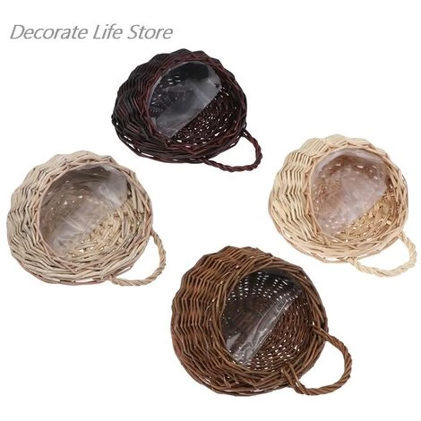 FUIENKO Panier à Fleurs En Osier Suspendu Au Mur, Support Pour Plantes De Jardin,Gray 7 FUIENKO Panier à Fleurs En Osier Suspendu Au Mur, Support Pour Plantes De Jardin,Gray – Image 5
