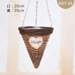 FUIENKO Panier De Fleurs Mural Suspendu En Rotin Et Osier, Fait à La Main, Pot De Vigne Verte, Vase Suspendu, Pour Jardin,Gris Clair