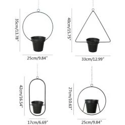 FUIENKO Porte-plante En Métal, Chaîne Suspendue, Panier De Fleurs, Porte-plante, Balcon, Jardin,03 -Petit rangement Soldes Magasin 68627088 3