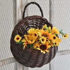 FUIENKO Panier De Fleurs Mural Suspendu En Rotin Et Osier, Fait à La Main, Pot De Vigne Verte, Pour Jardin, 10-2 Pièces,États-unis,10pcs B -Petit rangement Soldes Magasin 68627096 4