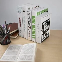 MONLY 2Pcs Serre-livres, Presse-livres En Métal, Serre-livres Noirs, Porte-livres Antidérapants, étagères En Métal, étagères, étagères Pour Enfants（treillis） -Petit rangement Soldes Magasin 68769853 3