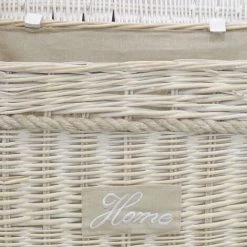 AUBRY GASPARD Malle Carrée En Osier Blanchi (Lot De 2) Beige - Blanchi (crème) -Petit rangement Soldes Magasin 6962249 3