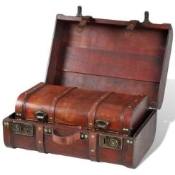 VidaXL Coffre De Rangement Vintage Bois Marron 2 Pcs - Brun -Petit rangement Soldes Magasin 733160 3