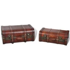 VidaXL Coffre De Rangement Vintage Bois Marron 2 Pcs - Brun -Petit rangement Soldes Magasin 733160 4