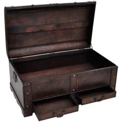 VidaXL Coffre De Rangement En Bois Large Marron - Brun 11 VidaXL Coffre De Rangement En Bois Large Marron - Brun -Petit rangement Soldes Magasin 735024 5