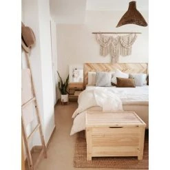 Coffre De Rangement ASTIGARRAGA En Pin Massif Avec Pieds Carrés 48x70x40 Cm -Petit rangement Soldes Magasin 7385919 4