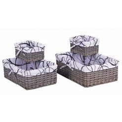 AUBRY GASPARD Corbeilles De Rangement En éclisse Grise (Lot De 4) Gris - Gris -Petit rangement Soldes Magasin 7481141 3
