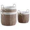 AUBRY GASPARD Corbeilles Rondes En Papier Cordé Taupe (Lot De 3) Naturel - Taupe -Petit rangement Soldes Magasin 7481145 1