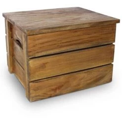 VidaXL Jeu De Caisse De Rangement 2 Pcs Bois De Récupération Massif - Brun -Petit rangement Soldes Magasin 7491889 3