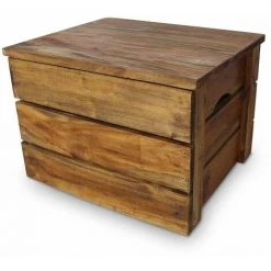 VidaXL Jeu De Caisse De Rangement 2 Pcs Bois De Récupération Massif - Brun -Petit rangement Soldes Magasin 7491889 4