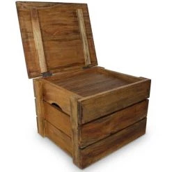 VidaXL Jeu De Caisse De Rangement 2 Pcs Bois De Récupération Massif - Brun -Petit rangement Soldes Magasin 7491889 5