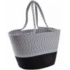 AUBRY GASPARD Sac Cabas En Corde Et Coton Gris Et Noir Gris - Gris Et Noir -Petit rangement Soldes Magasin 7530060 1