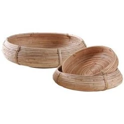 AUBRY GASPARD Corbeille Ronde En Rotin (Lot De 3) Beige - Beige