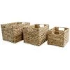 VidaXL Panier De Rangement 3 Pcs Jacinthe D'eau - Brun -Petit rangement Soldes Magasin 8440257 1