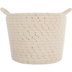 Atmosphera - Lot De 3 Paniers De Rangement Blanc Ivoire Et Doré Chambre Enfant - Ecru/doré 8 Atmosphera - Lot De 3 Paniers De Rangement Blanc Ivoire Et Doré Chambre Enfant - Ecru/doré -Petit rangement Soldes Magasin 8934929 3