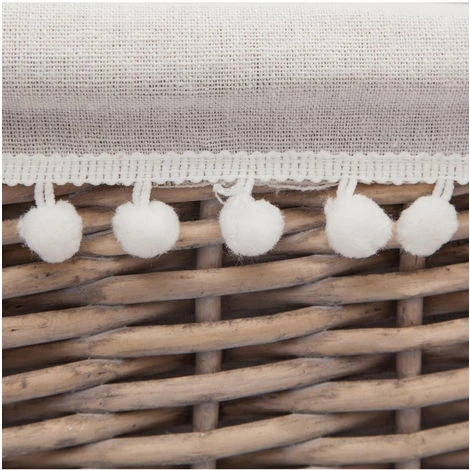 Atmosphera - Set De 4 Paniers De Rangement En Osier Et Coton - Unique 4 Atmosphera - Set De 4 Paniers De Rangement En Osier Et Coton - Unique – Image 2