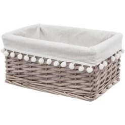 Atmosphera - Set De 4 Paniers De Rangement En Osier Et Coton - Unique 7 Atmosphera - Set De 4 Paniers De Rangement En Osier Et Coton - Unique -Petit rangement Soldes Magasin 9000108 3