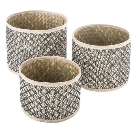 Atmosphera - Set De 3 Paniers De Rangement Rond En Osier Nomade - Beige 3 Atmosphera - Set De 3 Paniers De Rangement Rond En Osier Nomade - Beige