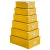 Five - Lot De 6 Boîtes De Rangement Avec Poignées Et Coins En Métal Coloris Jaune - Jaune -Petit rangement Soldes Magasin 9001694 1