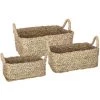 Atmosphera - Set De 3 Paniers De Rangement Rectangle En Osier - Beige -Petit rangement Soldes Magasin 9001836 1