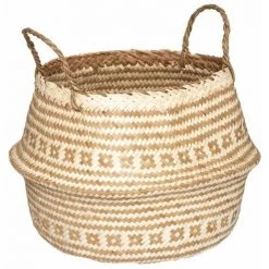 Atmosphera - Panier De Rangement Pliable En Osier Frisé Blanc - Blanc