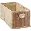 Five - Boite De Rangement En Bambou Et Tissu 15 X 31 X 14 Cm - Marron -Petit rangement Soldes Magasin 9233305 1
