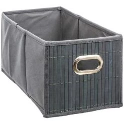 Five - Panier De Rangement En Bambou Gris 15 X 31 X 15 Cm - Gris