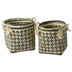 Lot De 2 Paniers Aya - Amadeus - Noir