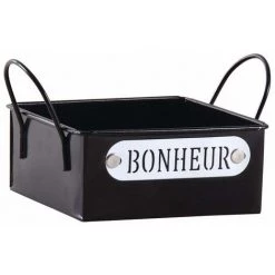 AUBRY GASPARD Mini Corbeille En Métal Laqué Noir Bonheur Noir - Noir