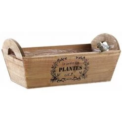 AUBRY GASPARD Corbeille Rectangulaire En Bois Teinté Le Jardin Des Plantes Beige - Beige