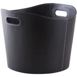 AUBRY GASPARD Corbeille De Rangement En Polyuréthane Noir Noir - Noir