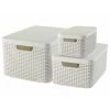 Curver Panier De Rangement Style Et Couvercle 3 Pcs Blanc 240652 - Blanc -Petit rangement Soldes Magasin 9859968 1