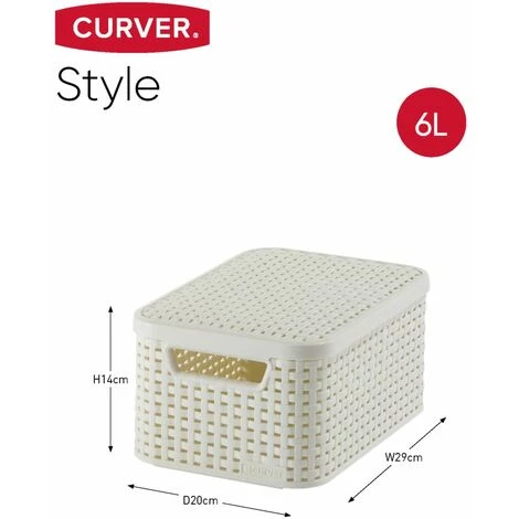 Curver Panier De Rangement Style Et Couvercle 3 Pcs Blanc 240652 - Blanc 7 Curver Panier De Rangement Style Et Couvercle 3 Pcs Blanc 240652 - Blanc – Image 5